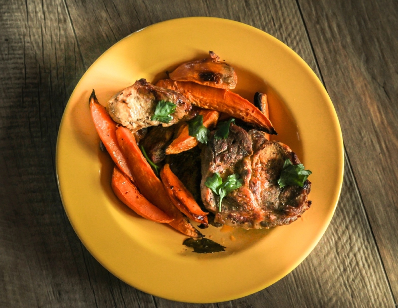 A plate of honey-roasted carrots