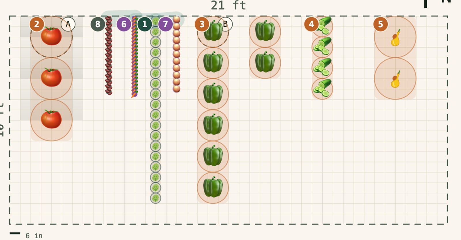 The garden plan blueprint this rendering was generated from
