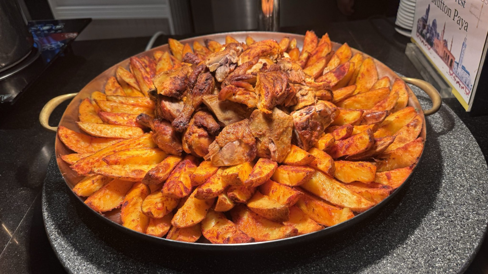 A platter of crispy smashed potatoes